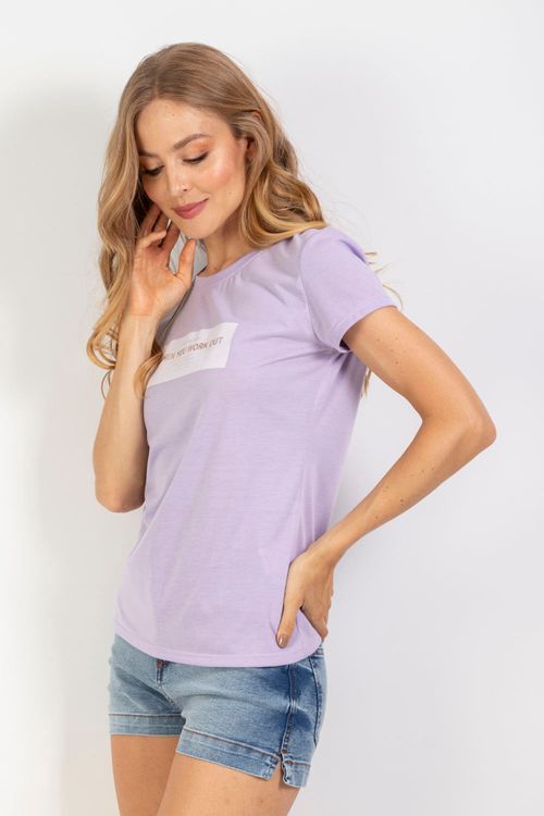 Camiseta Femenina Cuello Redondo Essential en Poliéster Algodón