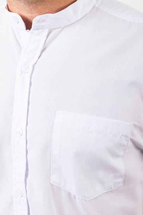 Camisa Manga Corta Essential Cuello Nerú en Popelina