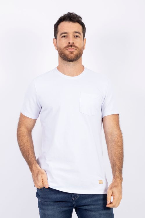 Camiseta Masculina Cuello Redondo Essential en Piqué Lycrado