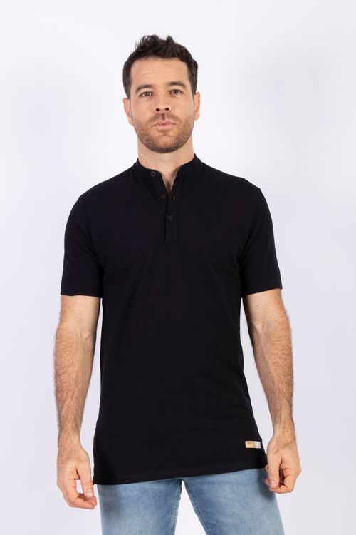 Camiseta Masculina Polo Cuello Nerú Essential en Piqué Lycrado