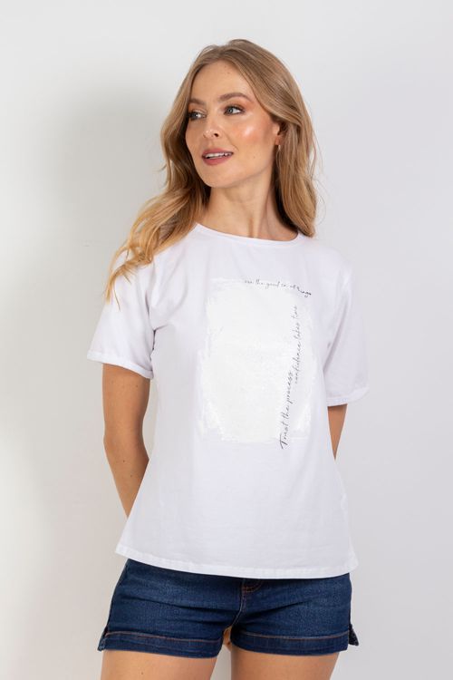 Camiseta Femenina Cuello Redondo Silueta Amplia Essential en Lycra Fría