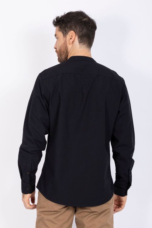 Camisa Manga Larga Essential Cuello Nerú en Popelina