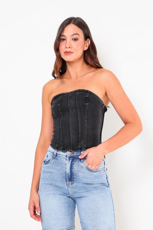 Top Denim Strapless