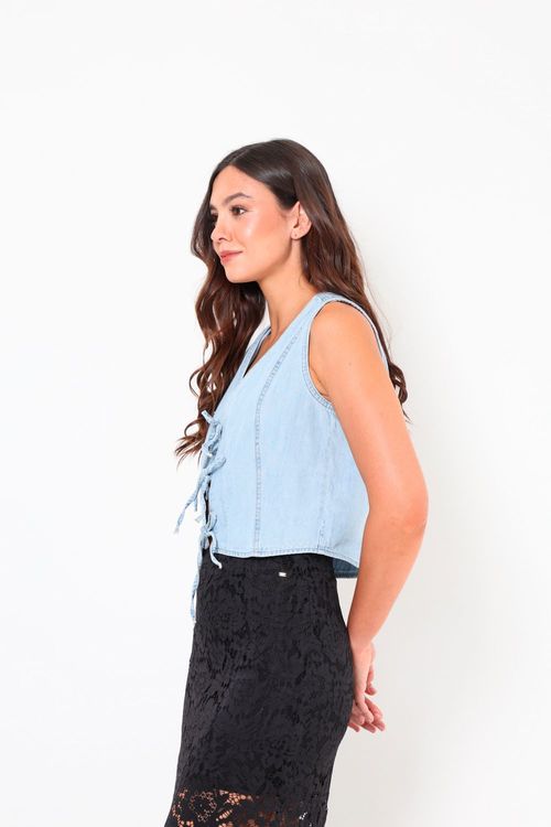Chaleco Cropped Denim