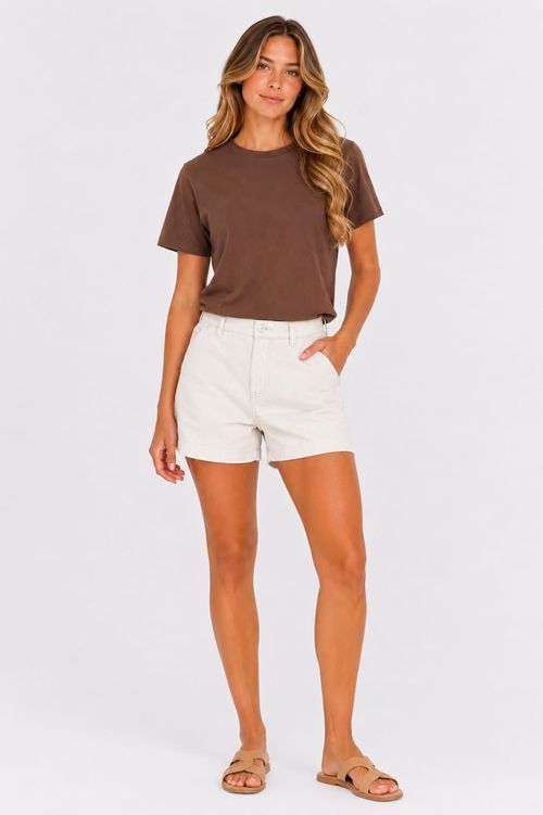 Camiseta Femenina Cuello Redondo Silueta Semiajustada Essential en Lycra Fría